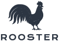 Logo of a black rooster silhouette